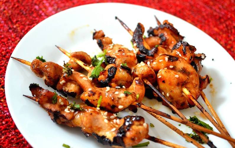 বারবিকিউ ফ্লেভার চিকেন স্কিউয়ার্স