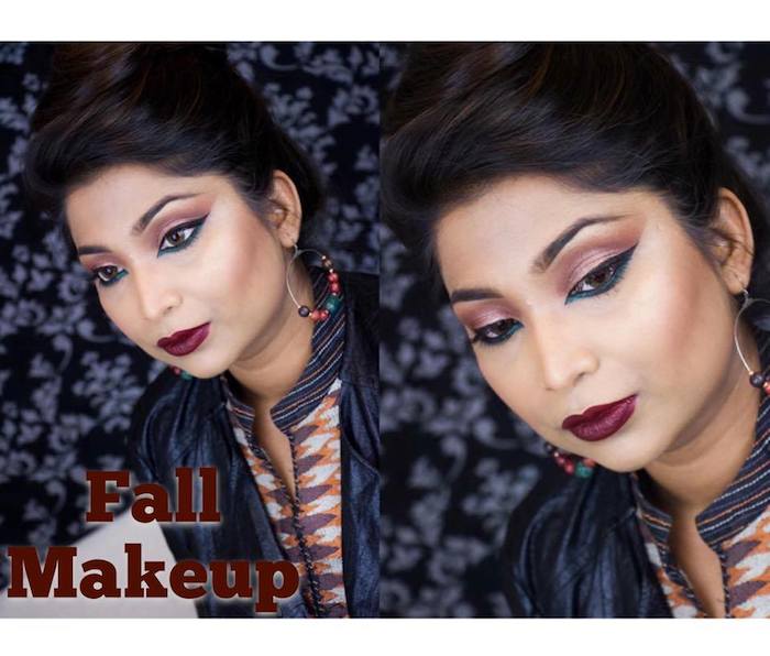 FALL EYES & LIPS WITH POP OF COLOR টিউটোরিয়াল