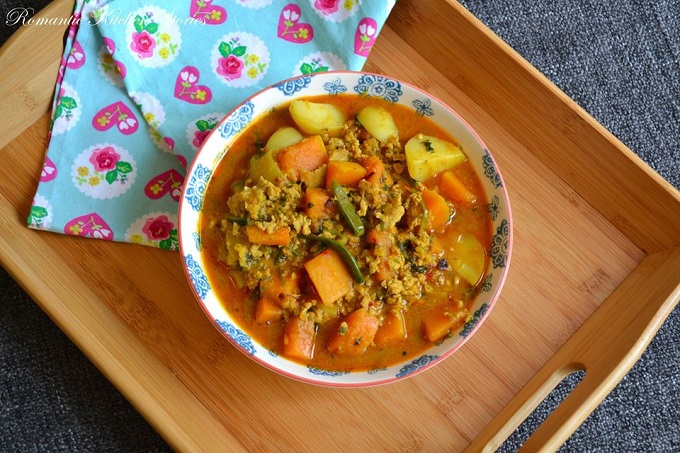 কিমা দিয়ে পাঁচমিশালী সবজি
