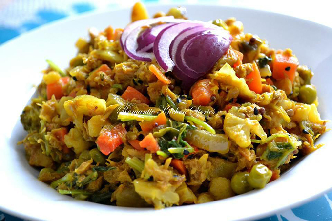 টুনা দিয়ে সবজি ভাজি