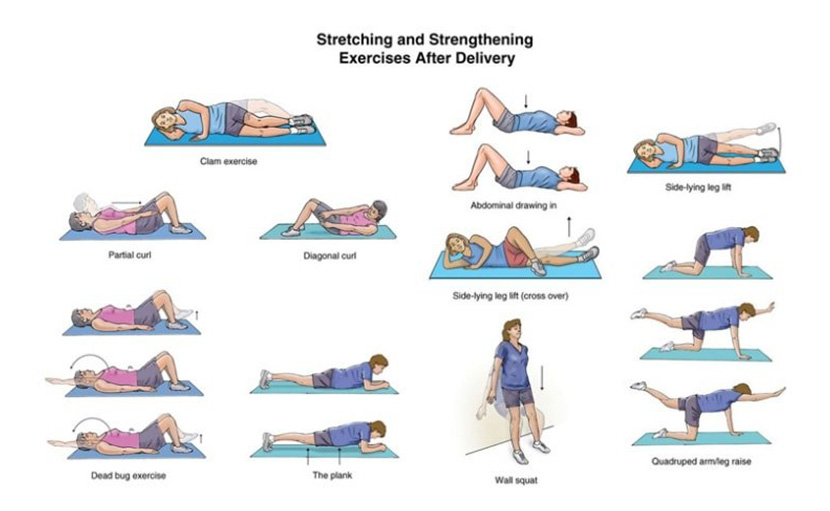 প্রসব পরবর্তী ব্যায়াম করার নিয়ম stretching ও strengthening - shajgoj.com