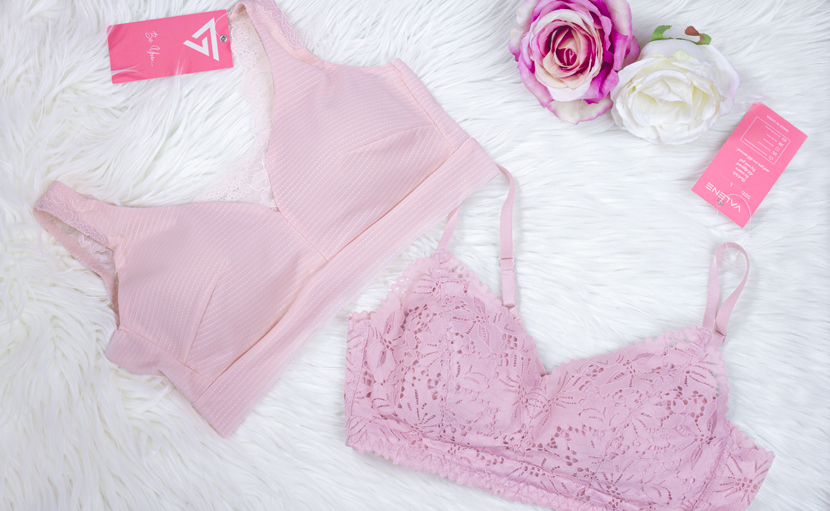 pink leis bra and sports bra