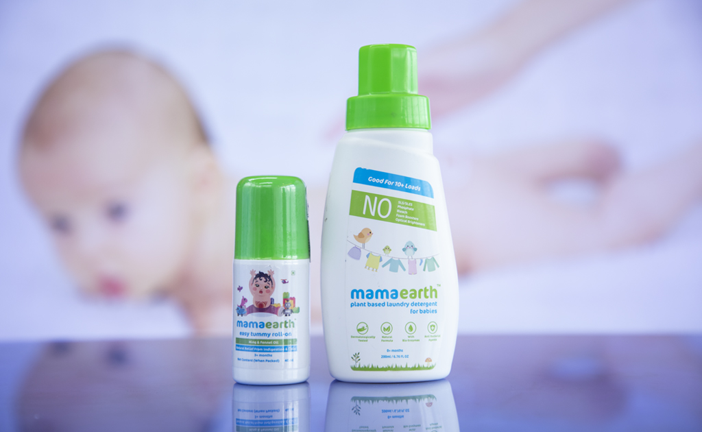 Mamaearth Easy Tummy Roll-On and Mamaearth Plant-Based Laundry Detergent